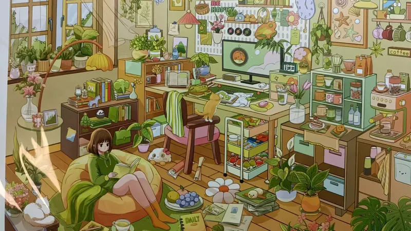 Cozy Forest‑Style Room Scene Sticker