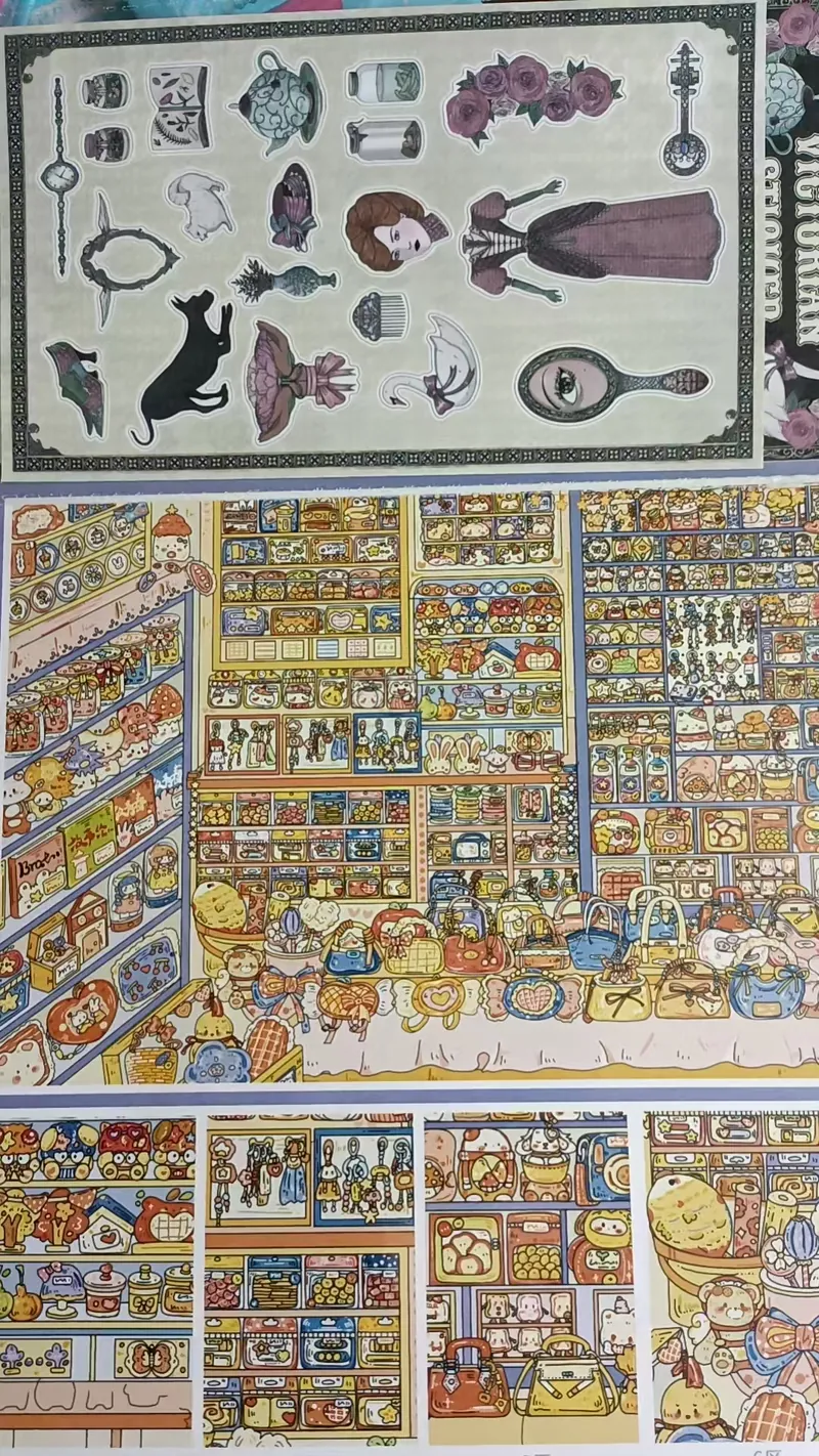 Cute Shopping Mall Scene Sticker