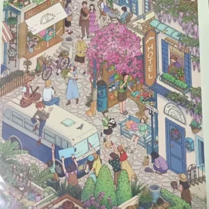 Mediterranean Town Street Scene Sticker
