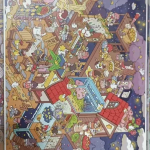 Starry Fantasy Town Scene Sticker